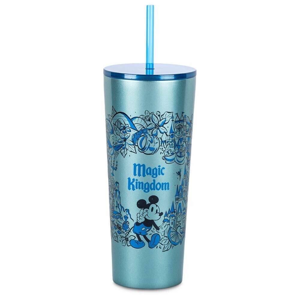 Shimmering Blue Magic Kingdom Starbucks Metal Tumbler