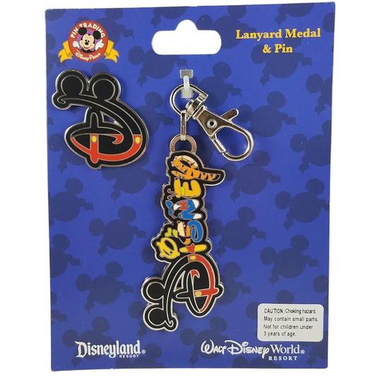 Disney Character Logo D Lanyard Medal & Pin