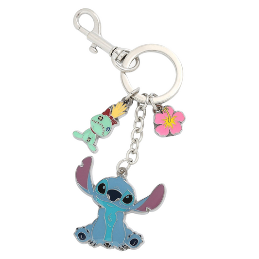Disney Lilo & Stitch Multi-Charm Enamel Keychain