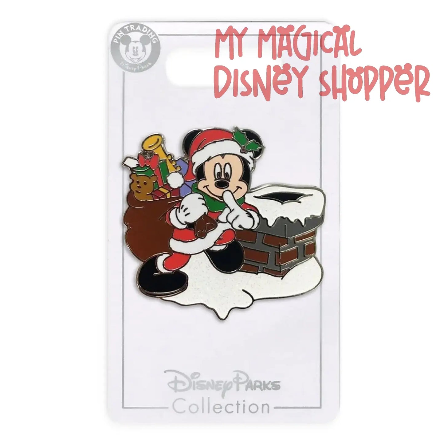 Santa Mickey Mouse Chimney Holiday Pin