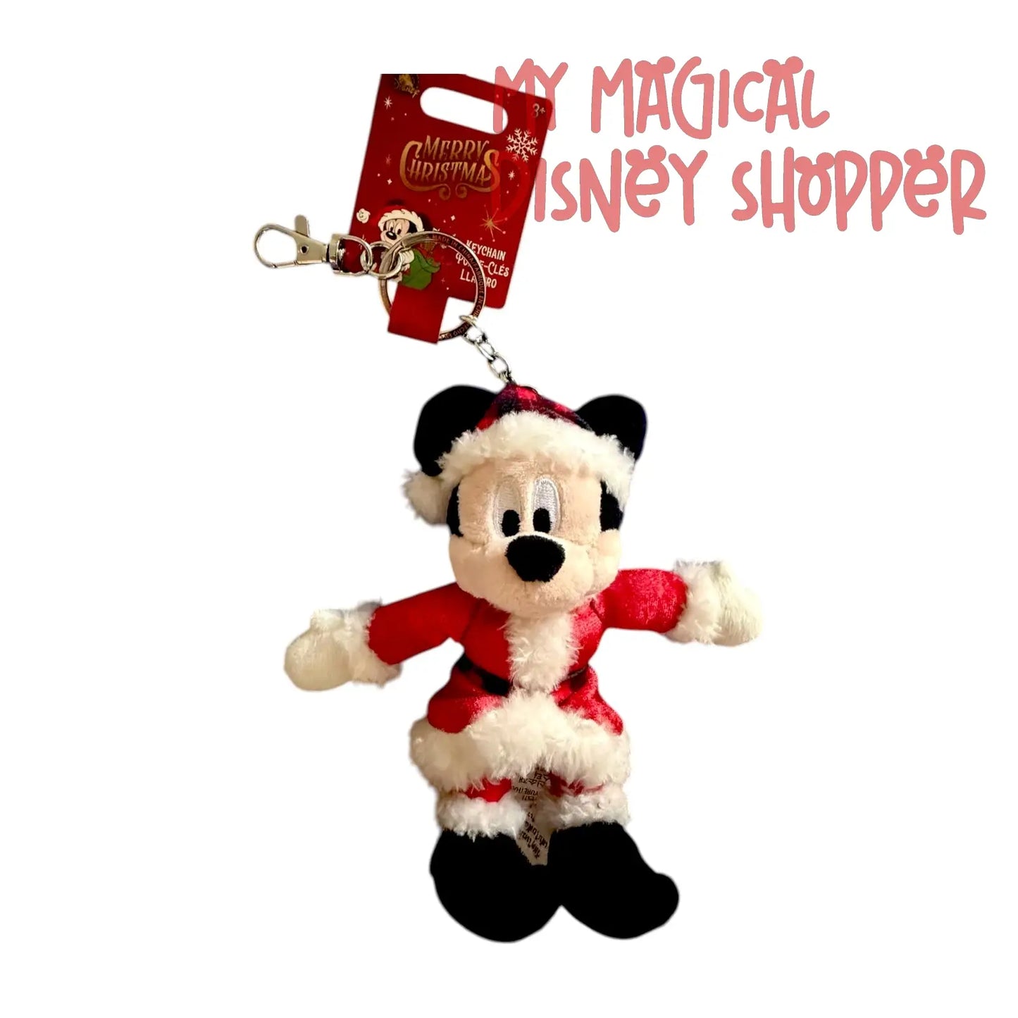 Santa Mickey Plush Keychain 🎅🐭✨🎄