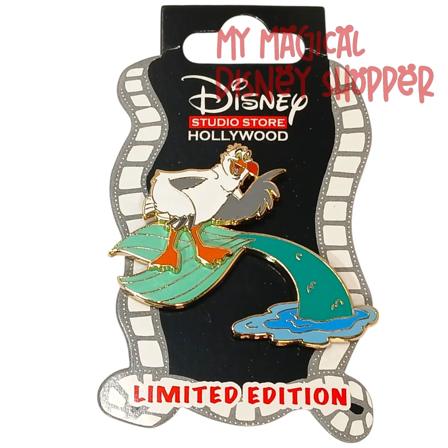 Scuttle on Ariel's Tail Pin - Disney Studio Store Hollywood - Feathered Friends Collection Limited Edition