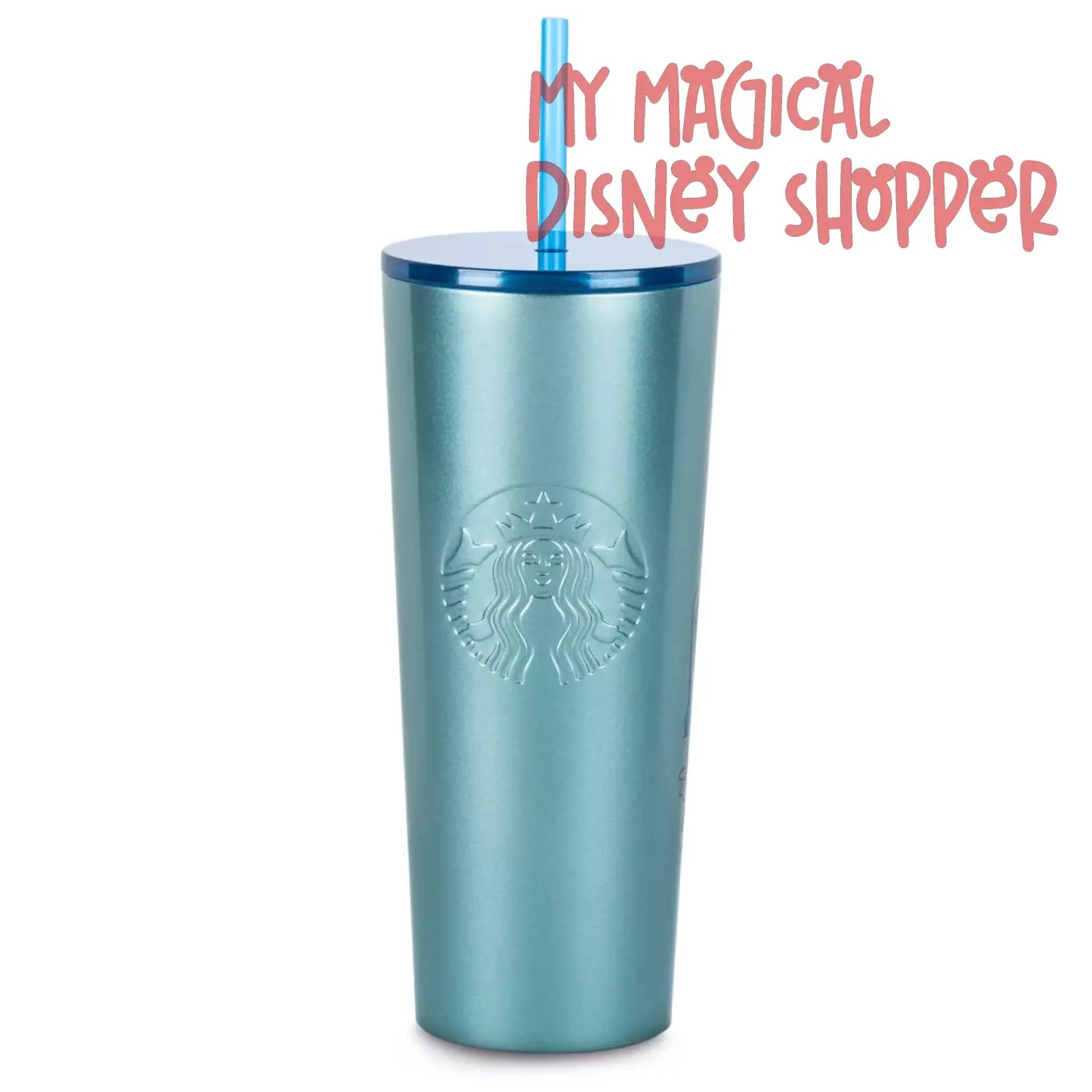 Shimmering Blue Magic Kingdom Starbucks Metal Tumbler