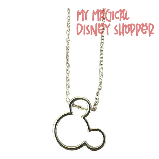 Silver Mickey Head Sterling Silver Necklace