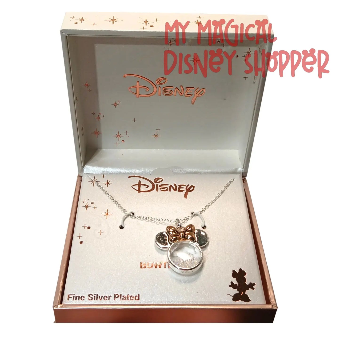 Silver Minnie Mouse Bowtiful Necklace