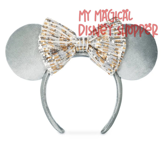 Silver Winter Frost Minnie Mouse Ear Headband