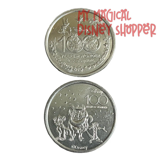 Simba, Pumbaa, and Timon Disney 100 Silver Medallion
