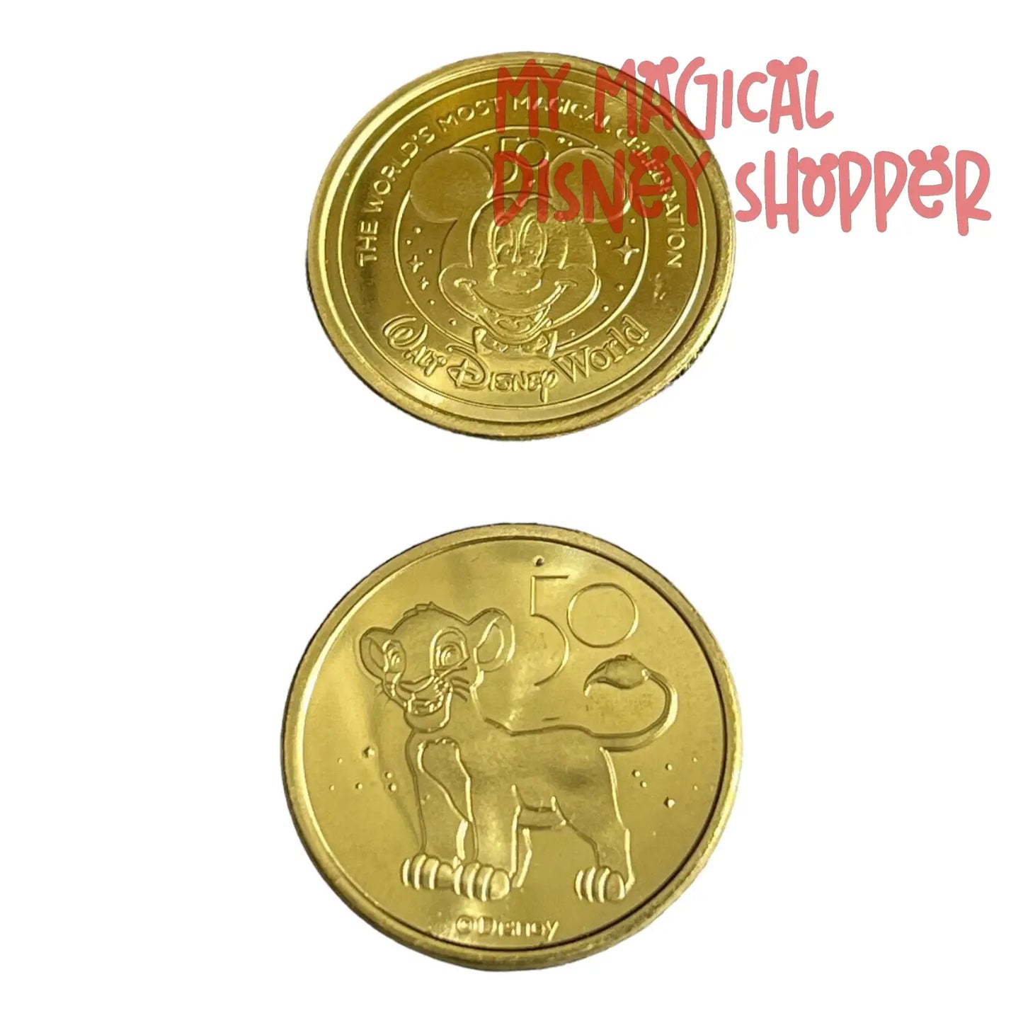 Simba Walt Disney World 50th Gold Medallion