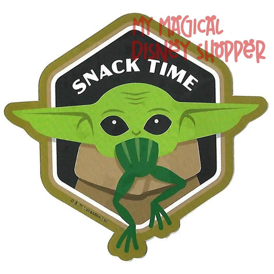 Snack Time Baby Yoda Star Wars Disney Window Sticker