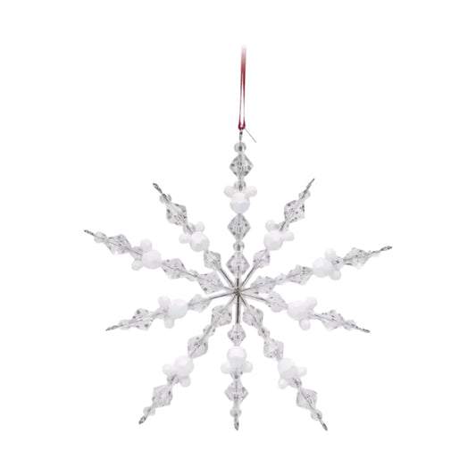 Mickey Mouse Icon Beaded Snowflake Ornament