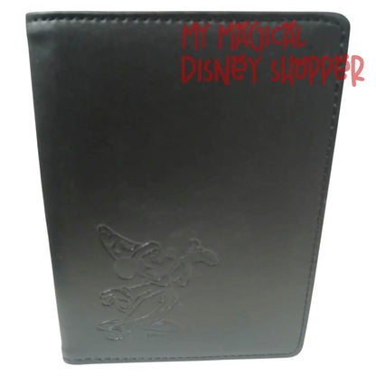 Sorcerer Mickey D23 Faux Leather Sketch Wallet / Passport Cover – Small 3.5" x 4" Silver Grey 🪄🐭✨