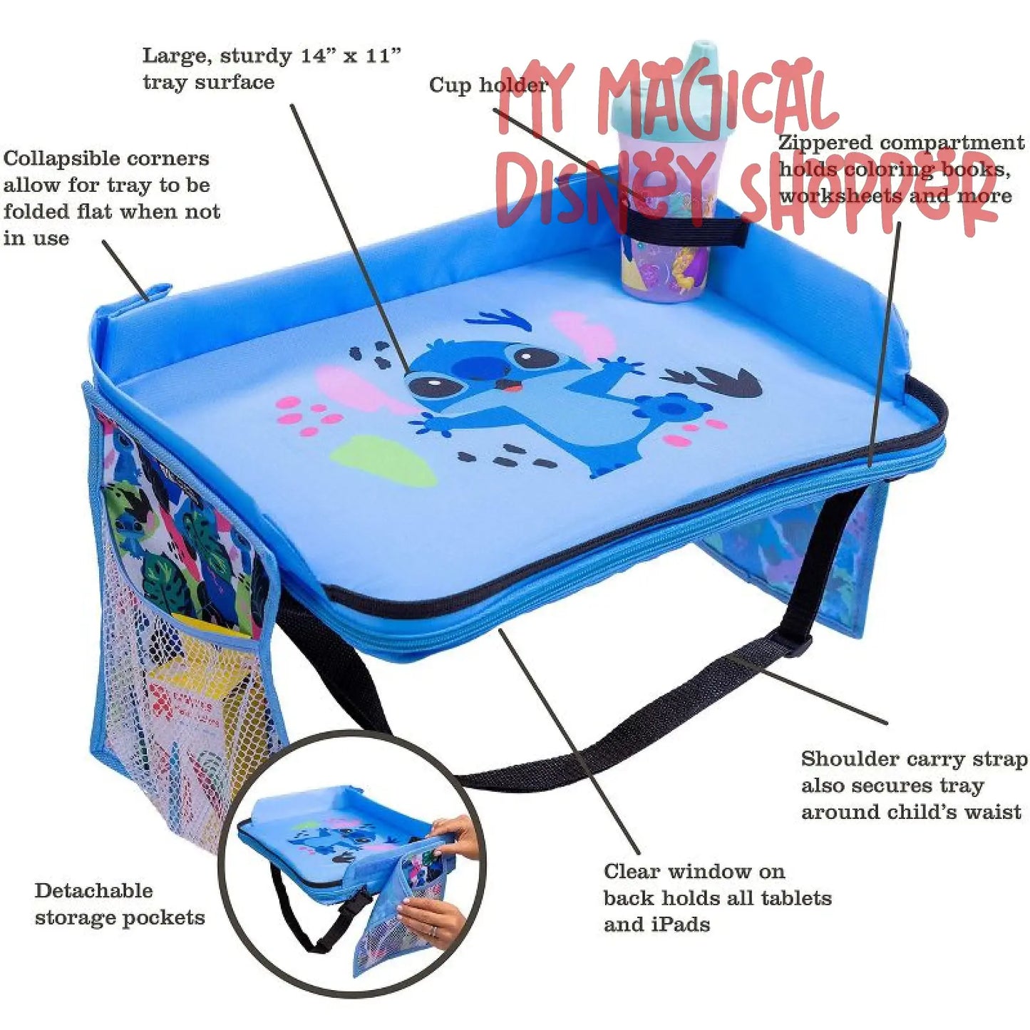 Stitch Disney Baby 3-IN-1 Travel Tray and Tablet Holder