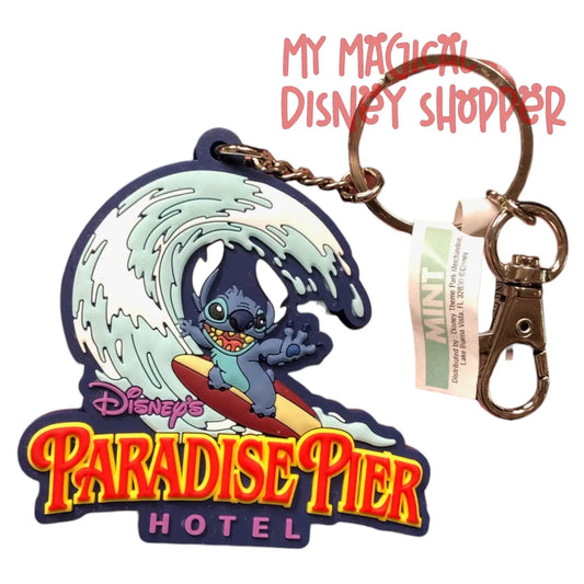 *Mint Price* Stitch Surfing Disney's Paradise Pier Hotel Keychain