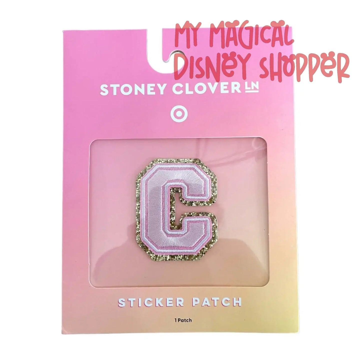 Stoney Clover Lane Adhesive Pink Gold Patch - Letter C