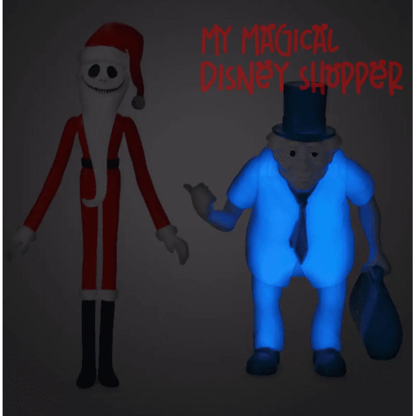 Super7 The Haunted Mansion Holiday Santa Jack & Phineas Figure