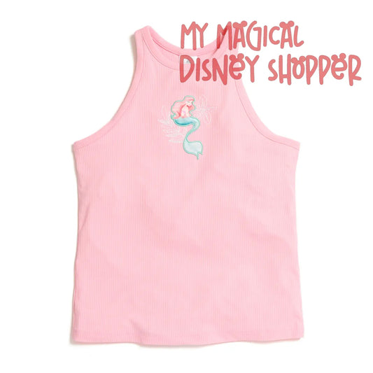 Pink The Little Mermaid Ariel Ladies Ribbed Tank Top - Womens XL