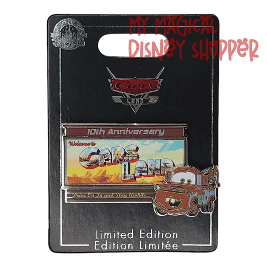 Tow Mater Disney's Cars Land 10th Anniversary Pin - Disney's California Adventure