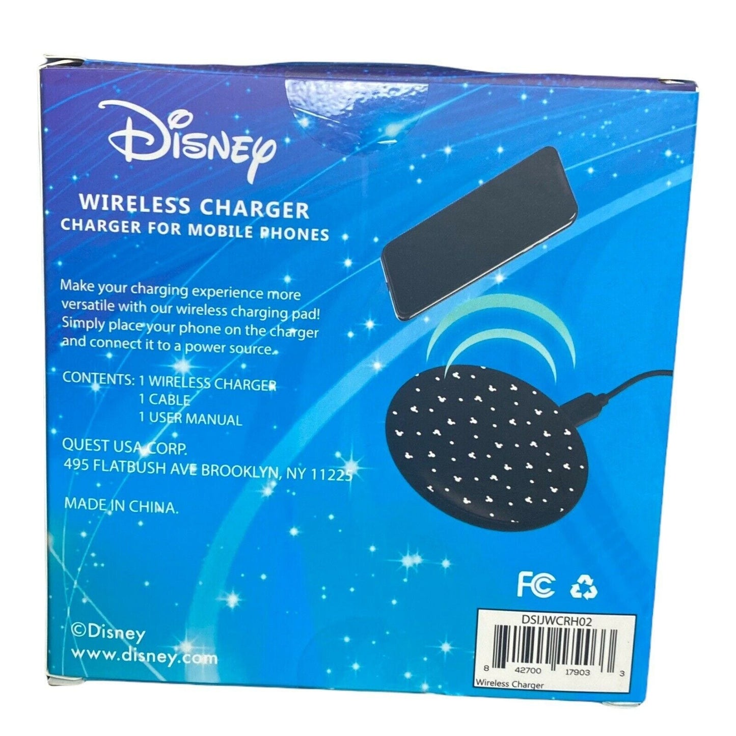 Disney Mickey Mouse USB Wireless Phone Charger - Qi Certified