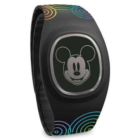 Black Mickey Face And Multicolored Icons Disney Magicband Plus