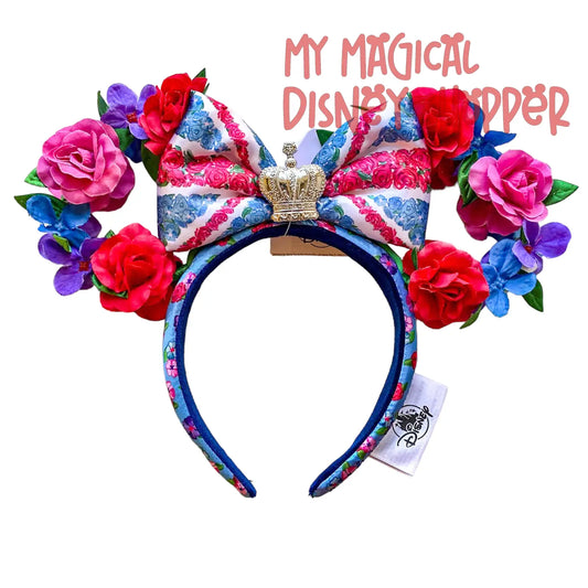 Union Jack Floral United Kingdom Minnie Mouse Ear Headband