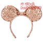 Rose Gold Minnie Mouse Sequined Ear Headband for Adults – Gently Used ✨🎀