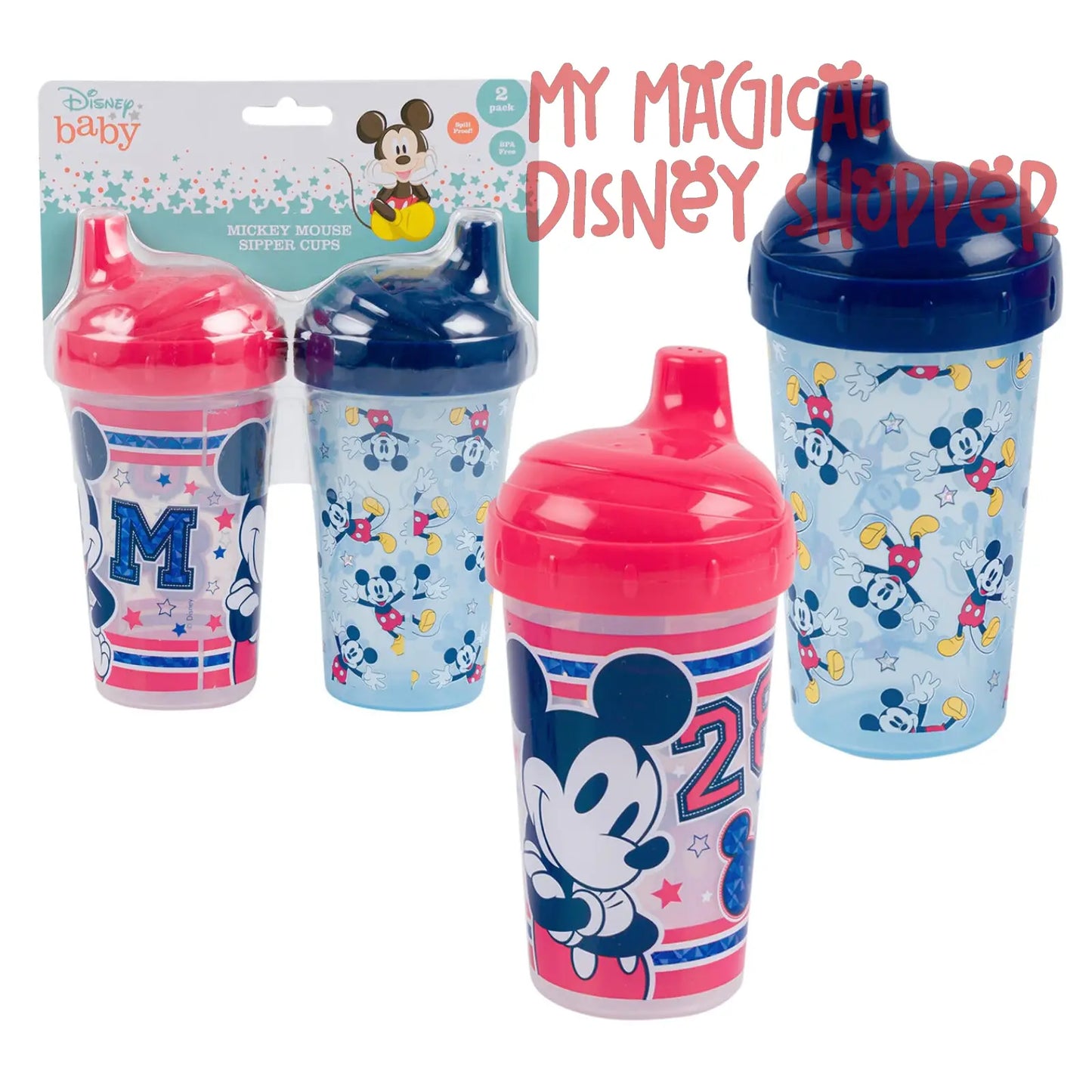 Varsity Mickey Mouse Sipper Cup Set - BPA Free and Spill Proof