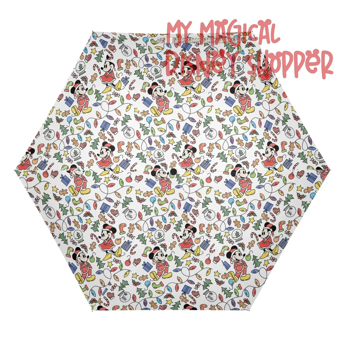 Very Merry Christmas Mouse Lightweight Auto Open & Close Umbrella Printing Outside