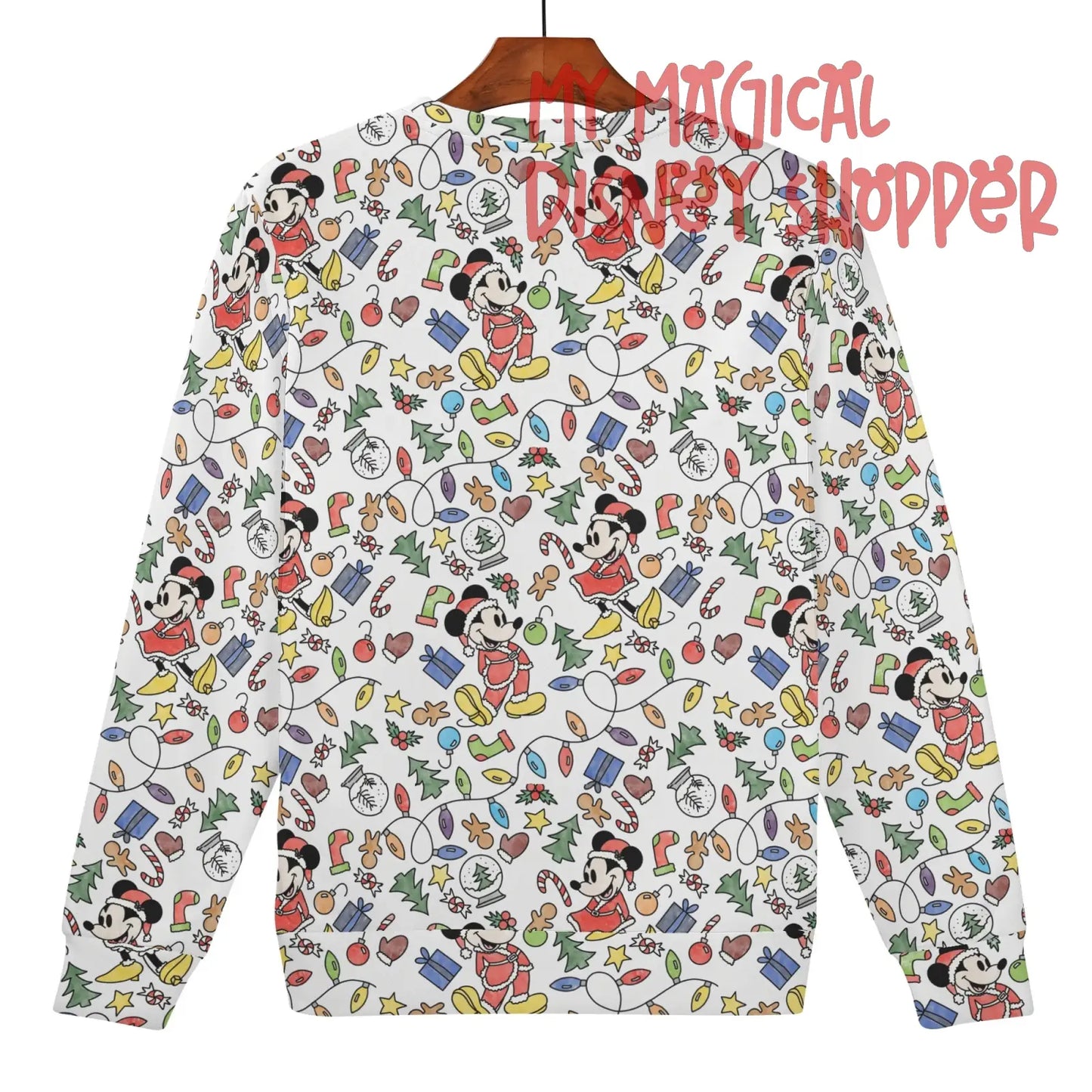 Very Merry Christmas Mouse Womens All Over Print Crew Neck Streetwear Sweatshirt