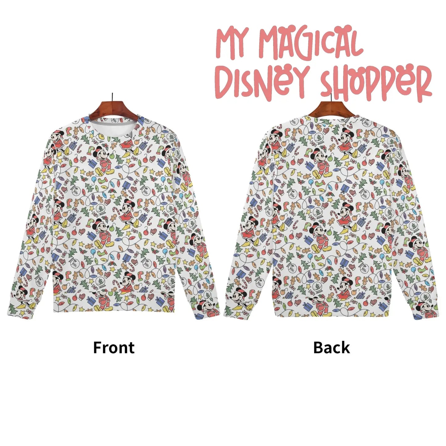 Very Merry Christmas Mouse Womens All Over Print Crew Neck Streetwear Sweatshirt