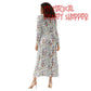 Very Merry Christmas Mouse  Womens Long Sleeves Flowy Long Dress