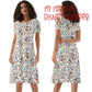Very Merry Christmas Mouse Womens Short Sleeve Ruffle Dress