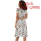 Very Merry Christmas Mouse Womens Short Sleeve Ruffle Dress