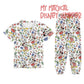Very Merry Christmas Party Mouse Childrens Sleepwear Short Sleeve Shirt and Long Pants Set