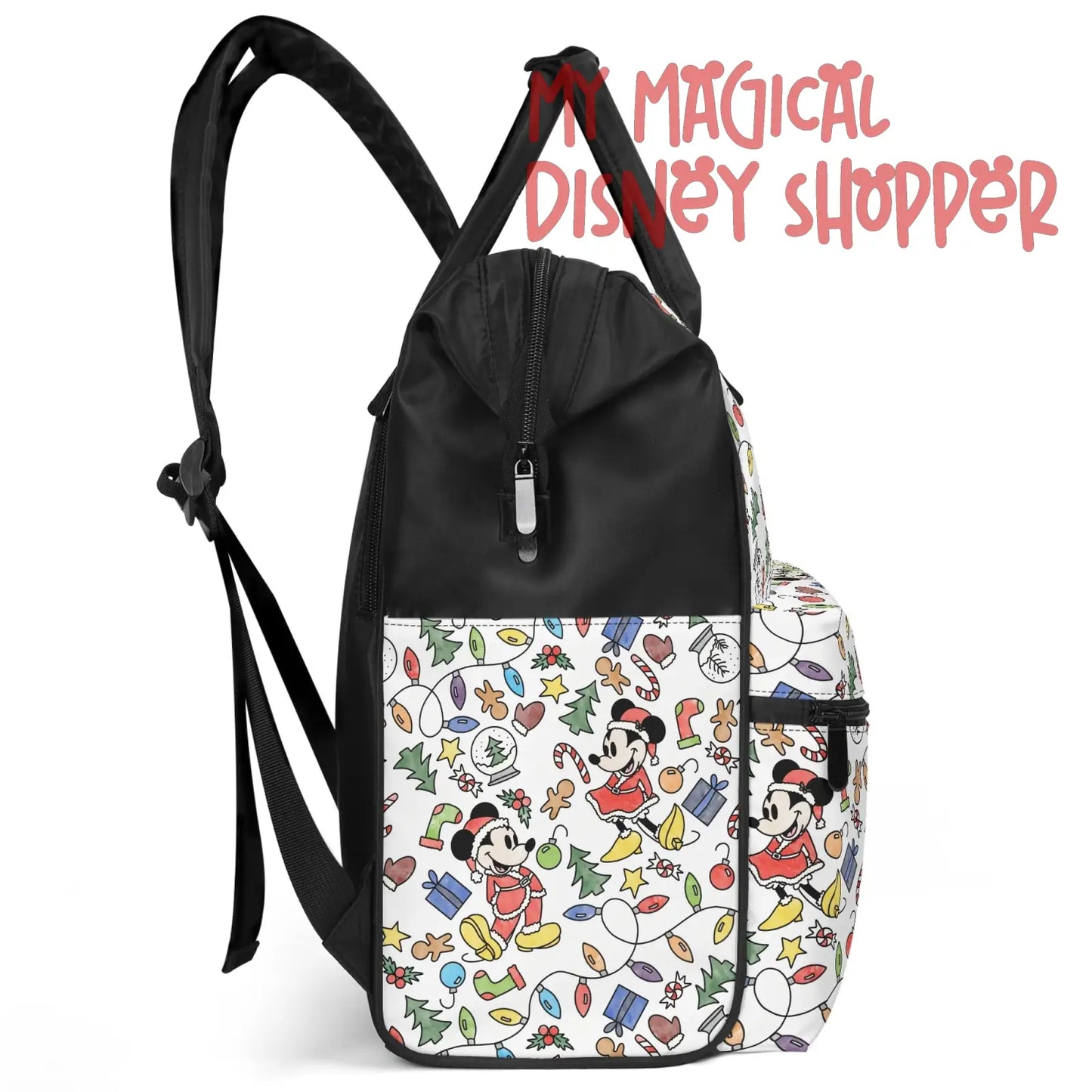 Very Merry Christmas Party Mouse Diaper and Nursing Backpack Bag