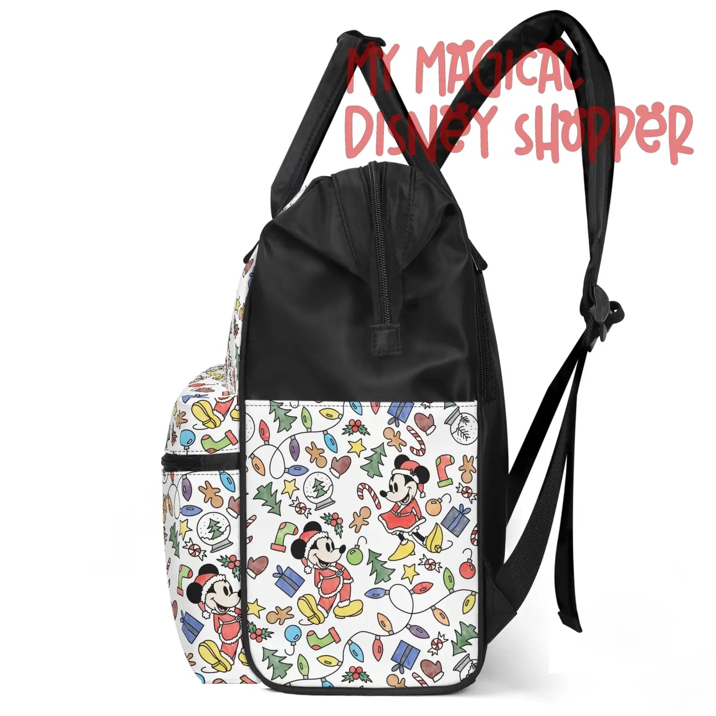 Very Merry Christmas Party Mouse Diaper and Nursing Backpack Bag