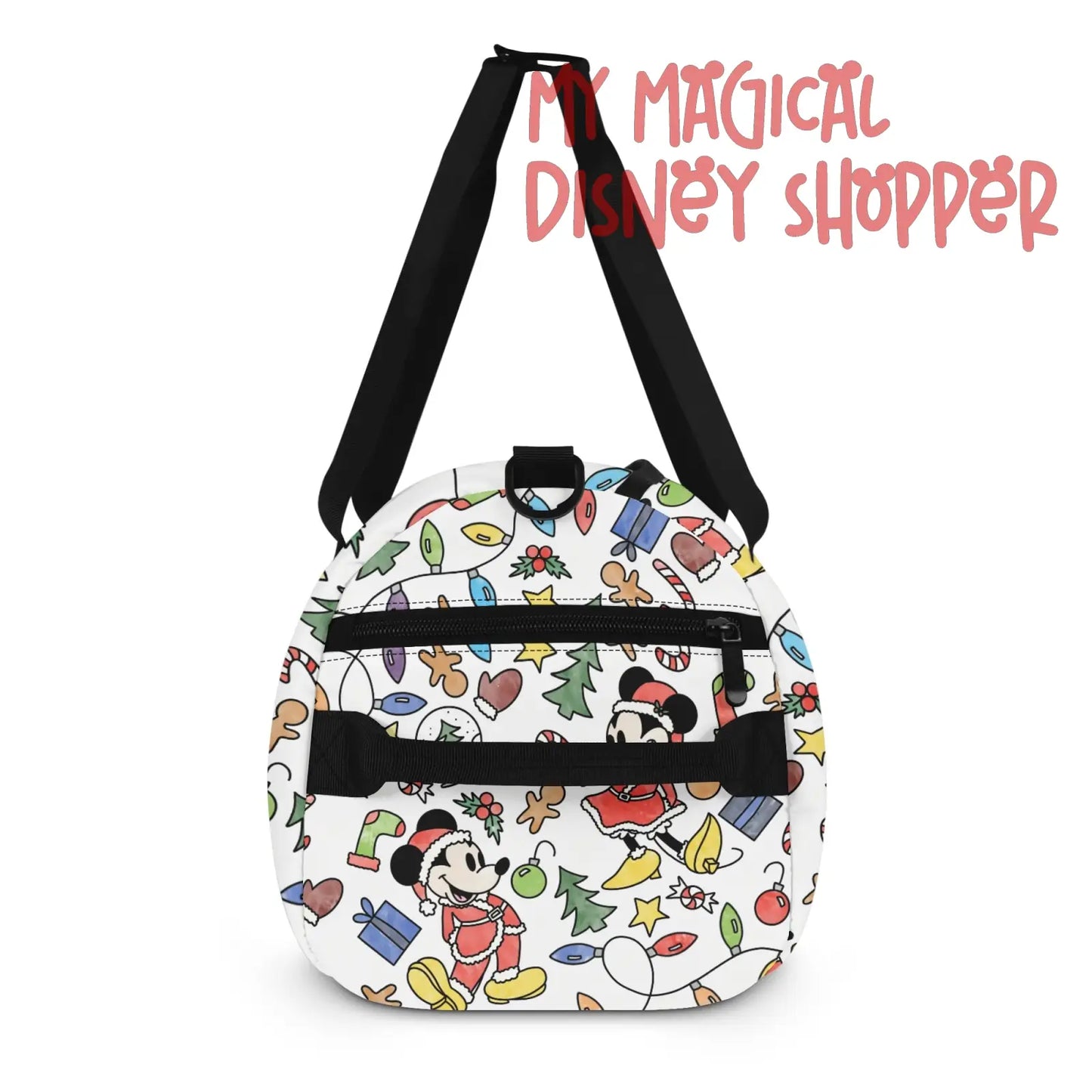 Very Merry Christmas Party Mouse Sports Luggage Bag Gym Duffle Bag