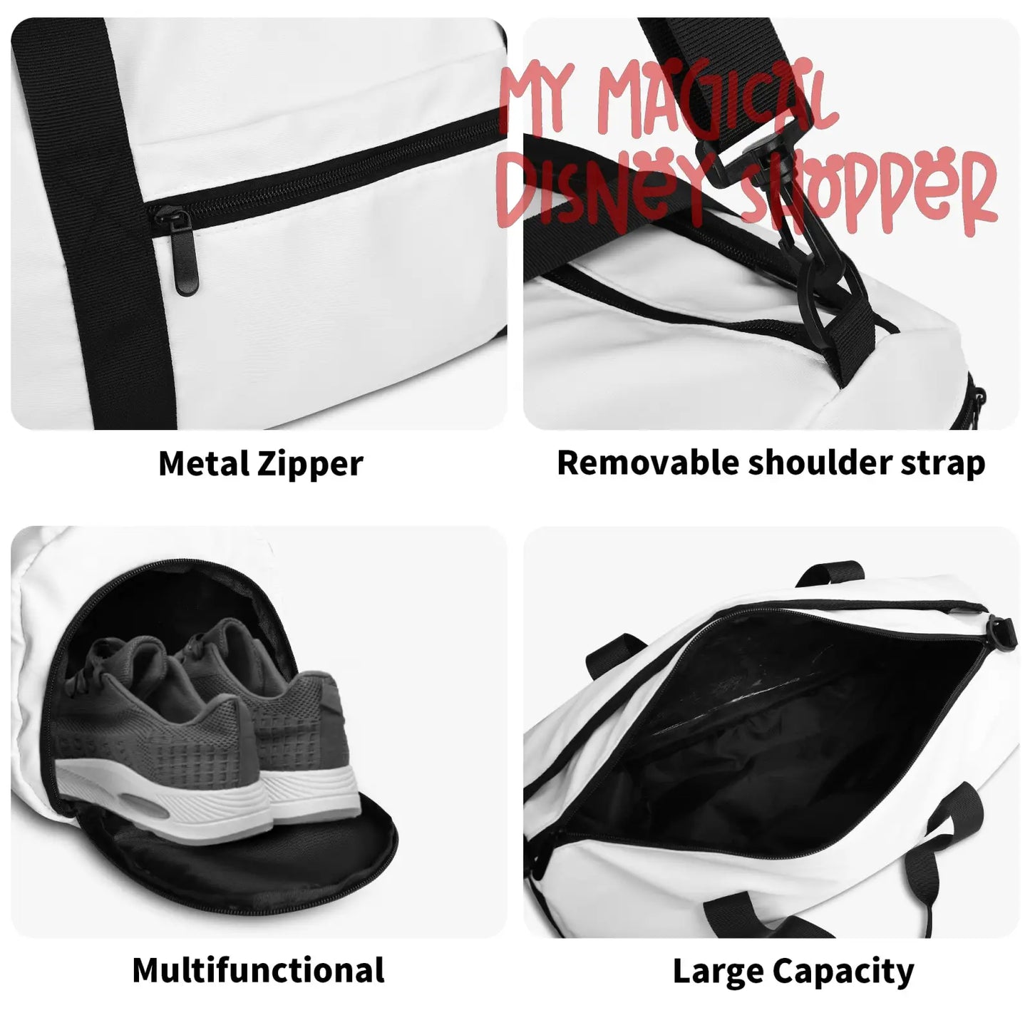 Very Merry Christmas Party Mouse Sports Luggage Bag Gym Duffle Bag