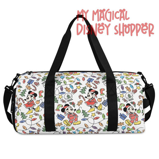 Very Merry Christmas Party Mouse Sports Luggage Bag Gym Duffle Bag