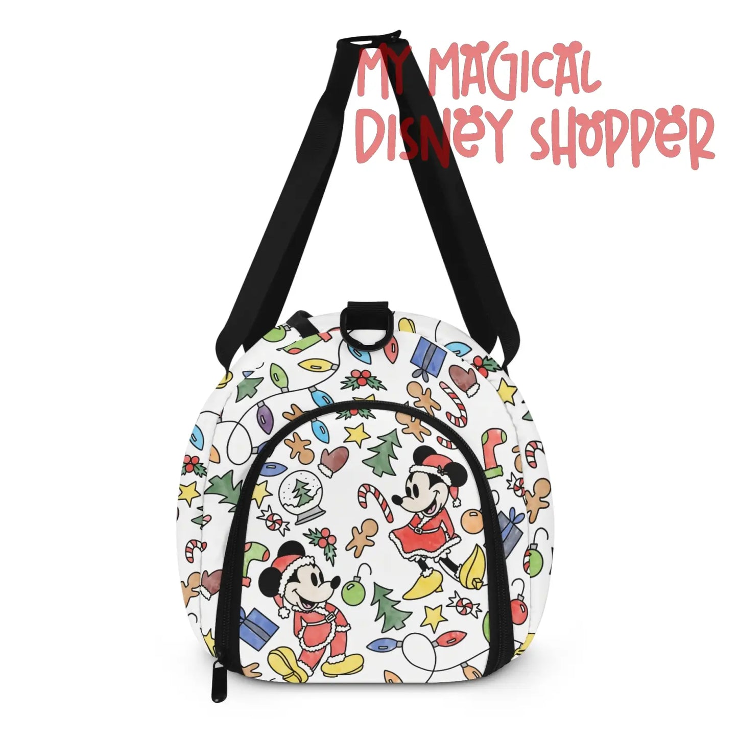 Very Merry Christmas Party Mouse Sports Luggage Bag Gym Duffle Bag