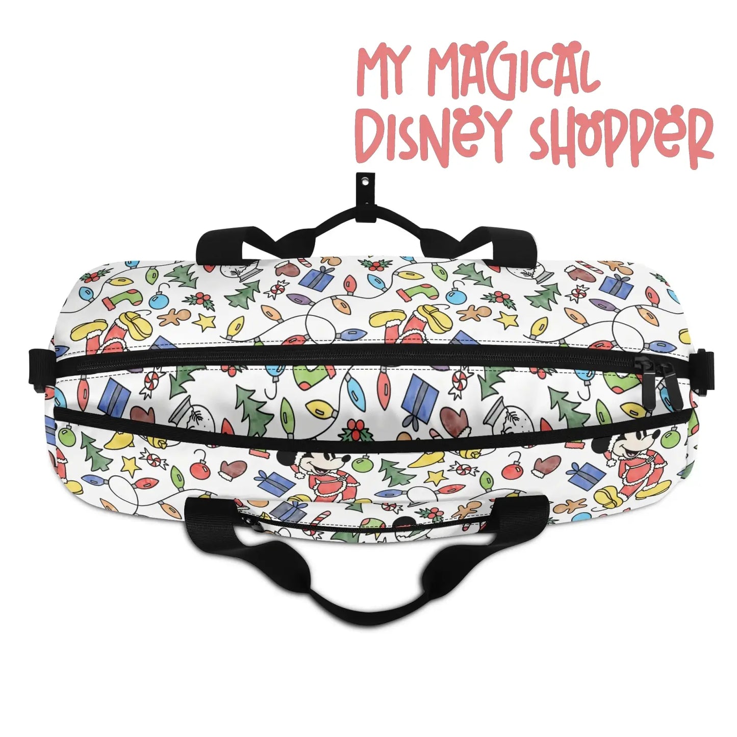 Very Merry Christmas Party Mouse Sports Luggage Bag Gym Duffle Bag