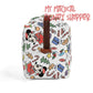 Very Merry Christmas Party Mouse Travel PU Leather Toiletry and Makeup Cometic Organizer Bag