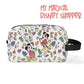 Very Merry Christmas Party Mouse Travel PU Leather Toiletry and Makeup Cometic Organizer Bag