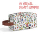 Very Merry Christmas Party Mouse Travel PU Leather Toiletry and Makeup Cometic Organizer Bag