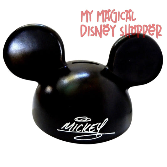 Vintage Mickey Mouse Ears Hat Black Plastic Coin Bank