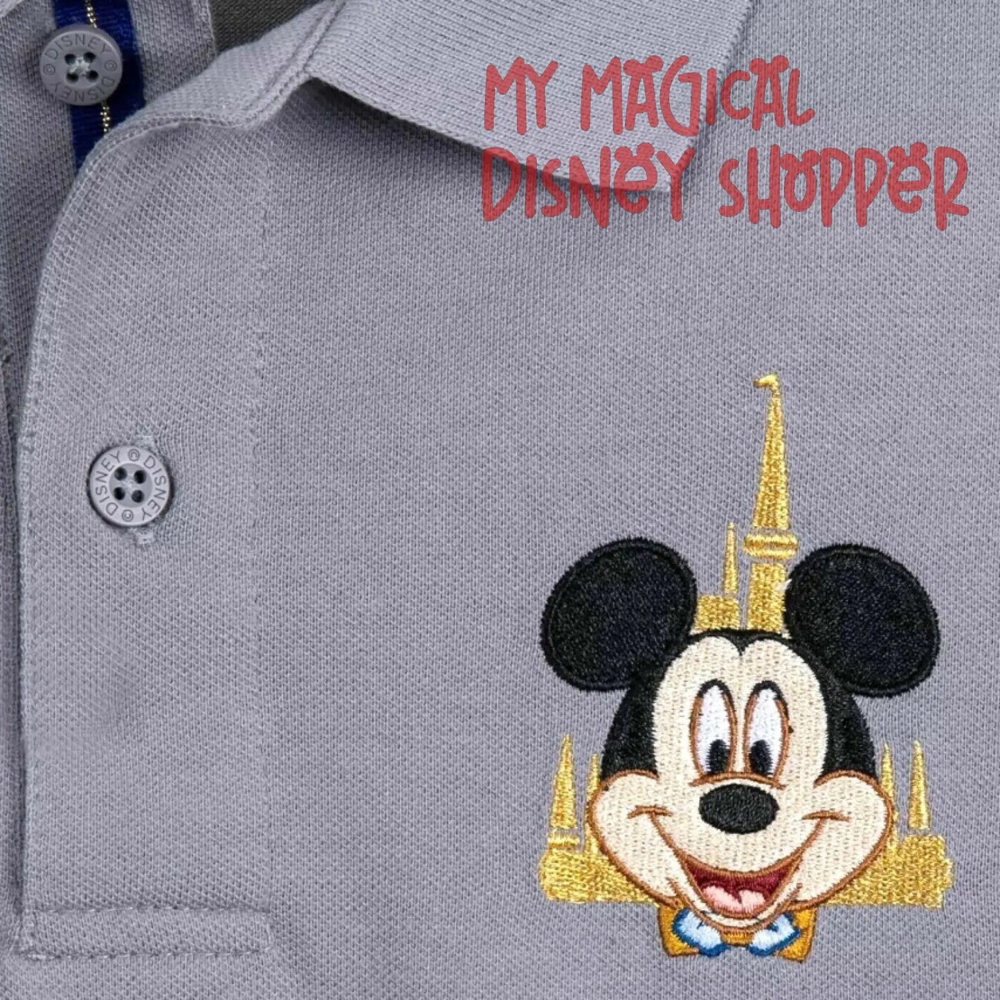Walt Disney World 50th Anniversary Embroidered Mickey Castle Polo - Size Adult Large
