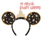 Walt Disney World 50th With Gold Castle Disney Minnie Ears Headband
