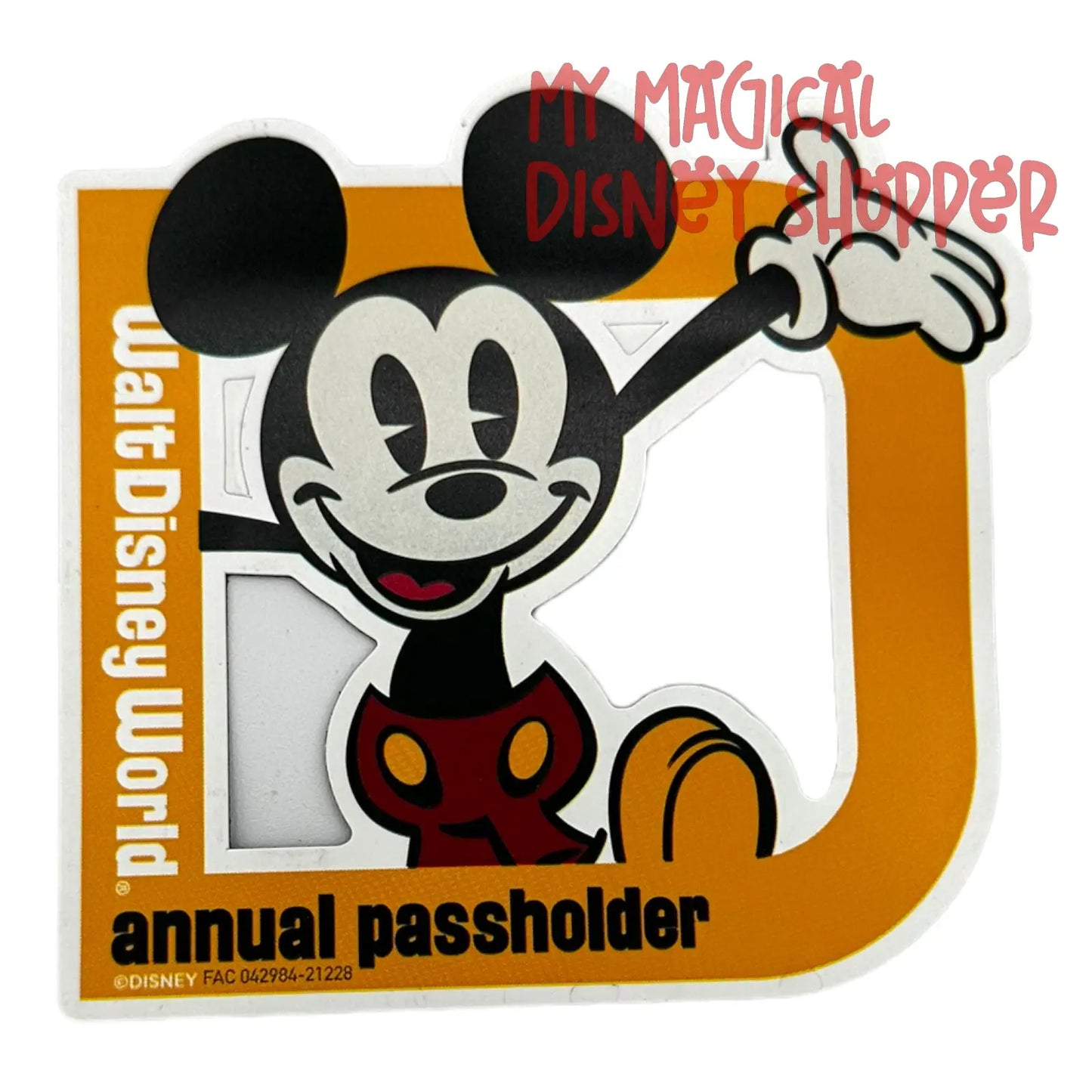 Walt Disney World Annual Passholder Mickey Mouse Decal Magnet 2023