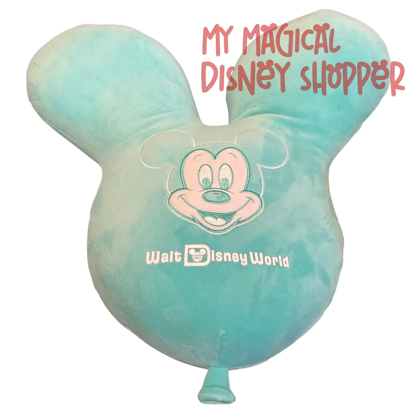 Walt Disney World Teal Play In The Park Mickey Balloon Throw Pillow