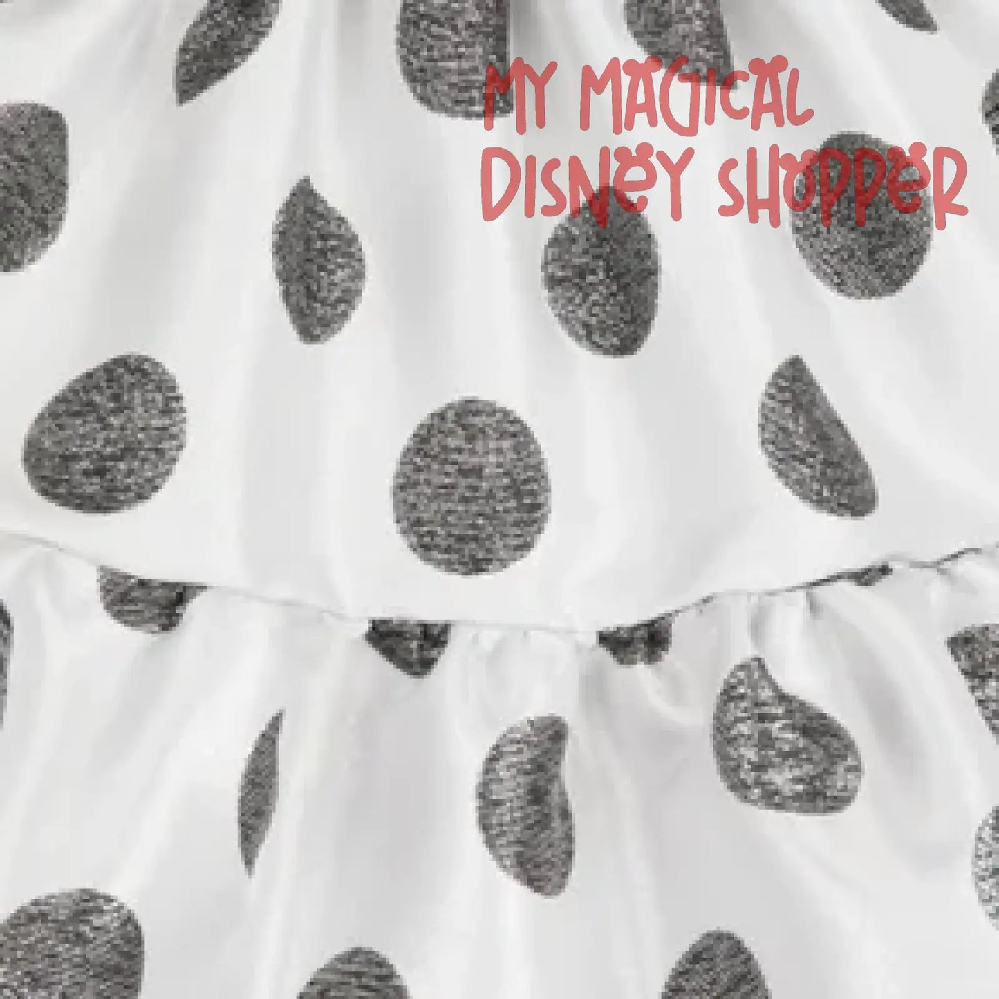 White and Black Mickey Mouse Polka Dot Dress for Kids