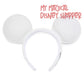 White Plain Mickey Mouse Simulated Leather Ear Headband